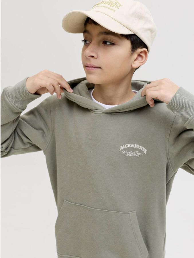 JACK & JONES JUNIOR hoodie met backprint grjsgroen - Foto 2
