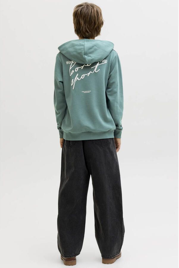 JACK & JONES JUNIOR hoodie met backprint groen - Foto 3