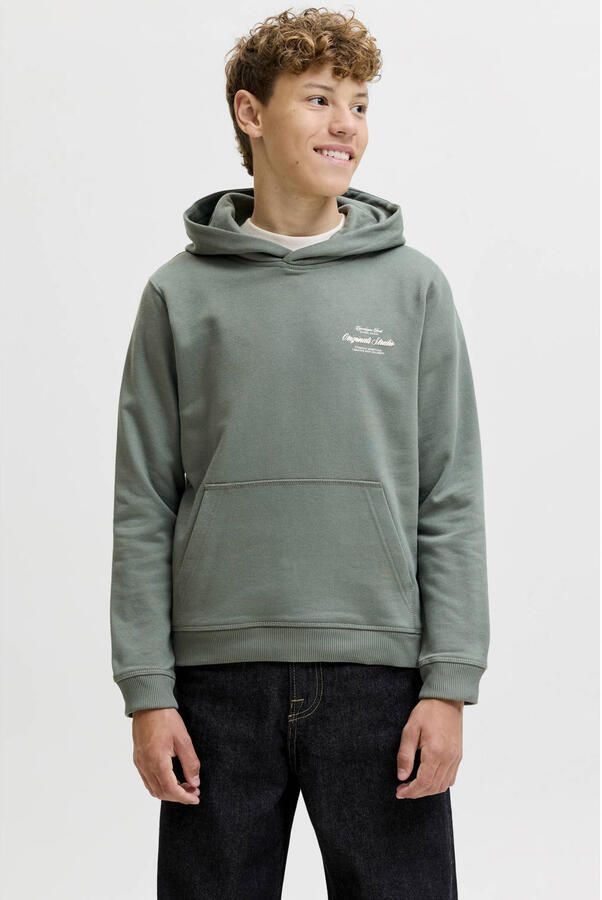 JACK & JONES JUNIOR hoodie met backprint groen - Foto 3