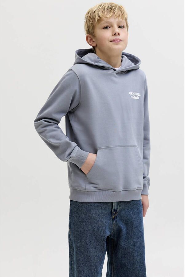JACK & JONES JUNIOR hoodie met backprint lichtblauw