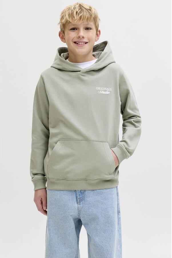 JACK & JONES JUNIOR hoodie met backprint lichtgroen