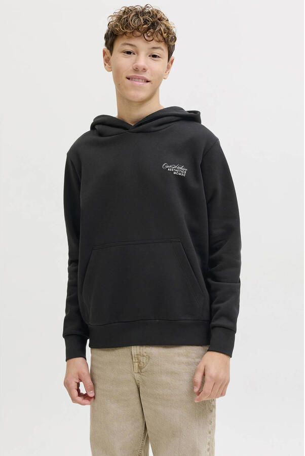 JACK & JONES JUNIOR hoodie met backprint zwart
