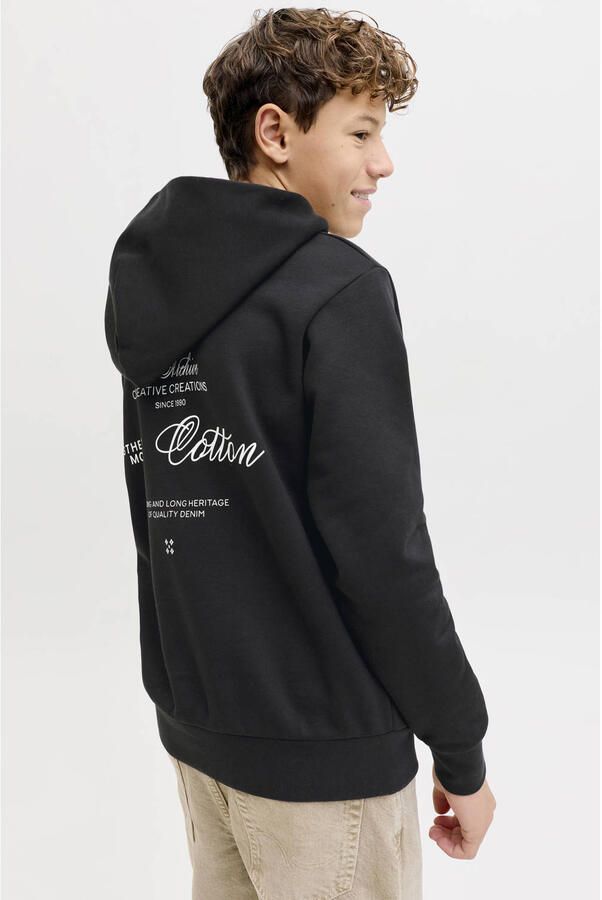 JACK & JONES JUNIOR hoodie met backprint zwart - Foto 3