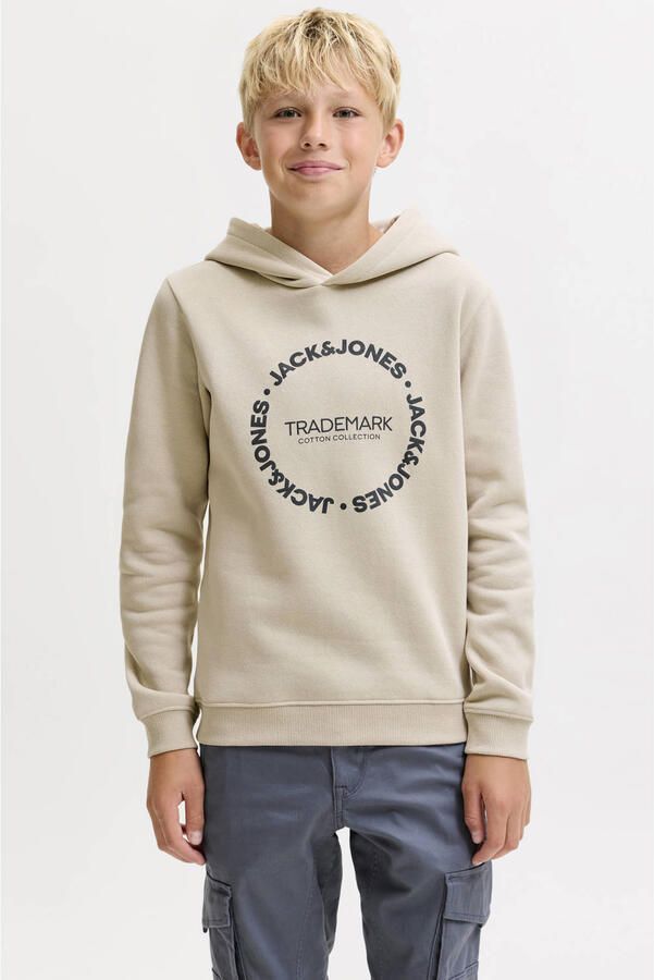 JACK & JONES JUNIOR hoodie met logo beige