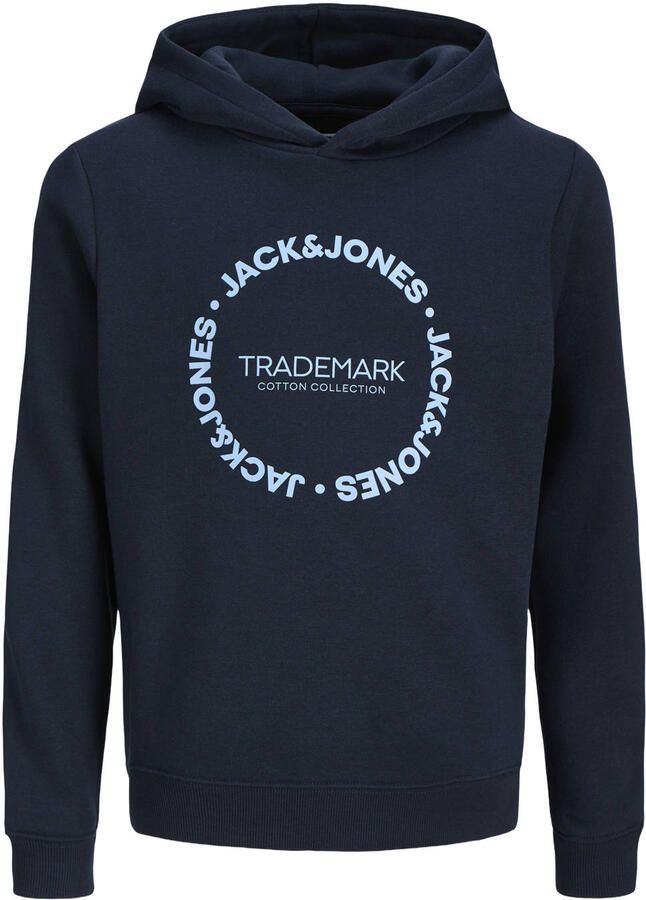 JACK & JONES JUNIOR hoodie met logo donkerblauw