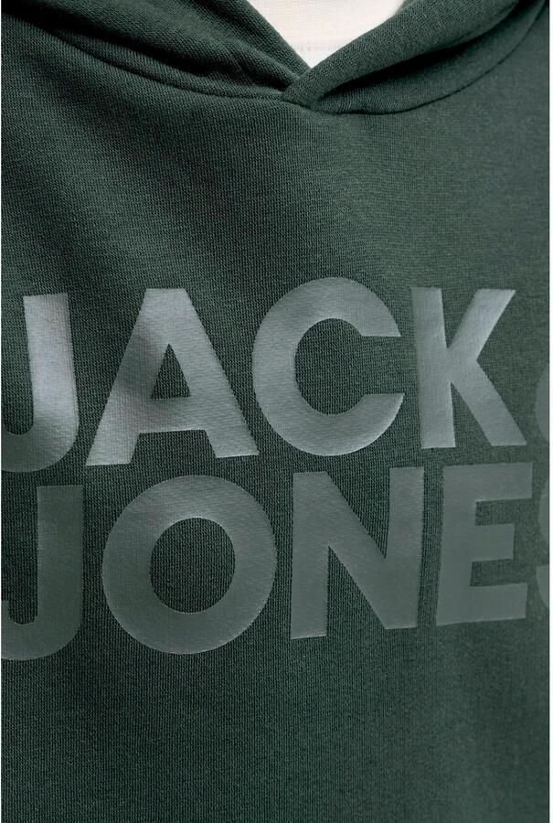 JACK & JONES JUNIOR hoodie met logo donkergroen - Foto 2