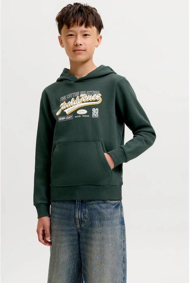 JACK & JONES JUNIOR hoodie met logo donkergroen Sweater Logo - Foto 2