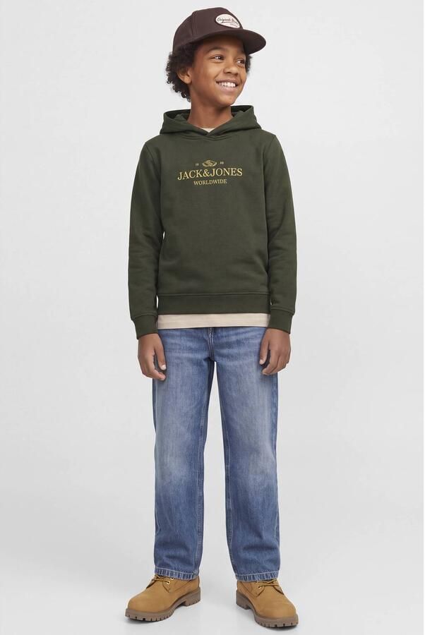 JACK & JONES JUNIOR hoodie met logo donkergroen Sweater Logo - Foto 2