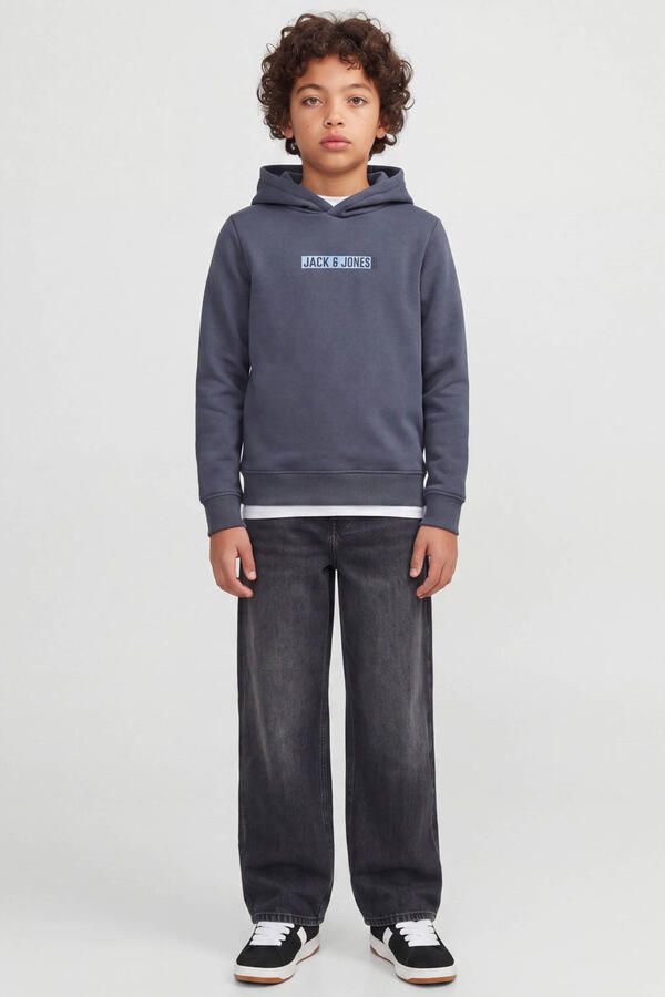 JACK & JONES JUNIOR hoodie met logo grijsblauw Sweater Logo - Foto 3
