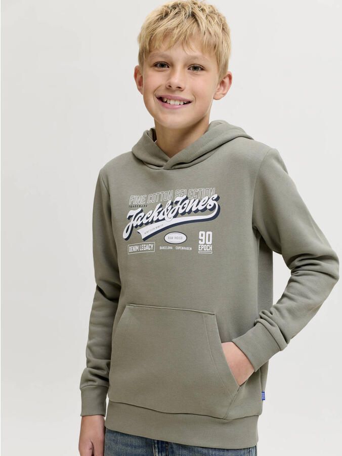 JACK & JONES JUNIOR hoodie met logo grijsgroen Sweater Logo - Foto 2