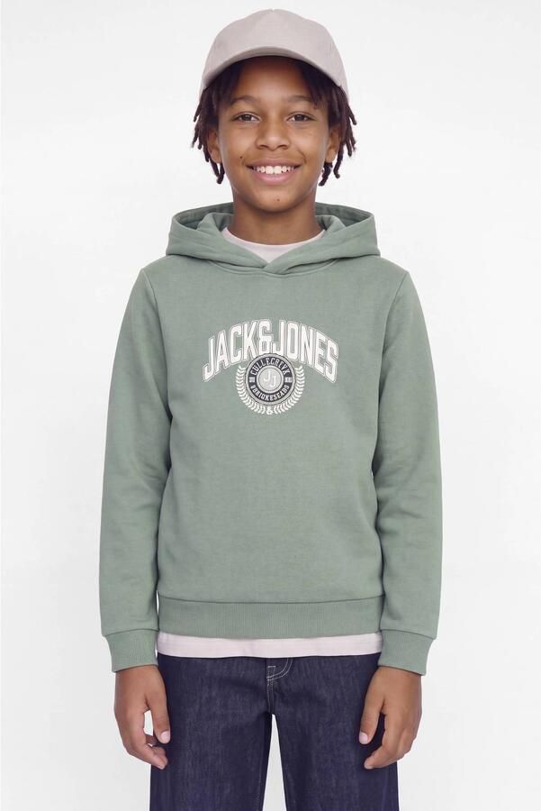 JACK & JONES JUNIOR hoodie met logo groen Sweater Logo