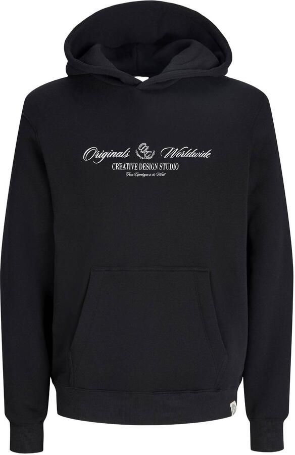 JACK & JONES JUNIOR hoodie met logo zwart Sweater Logo