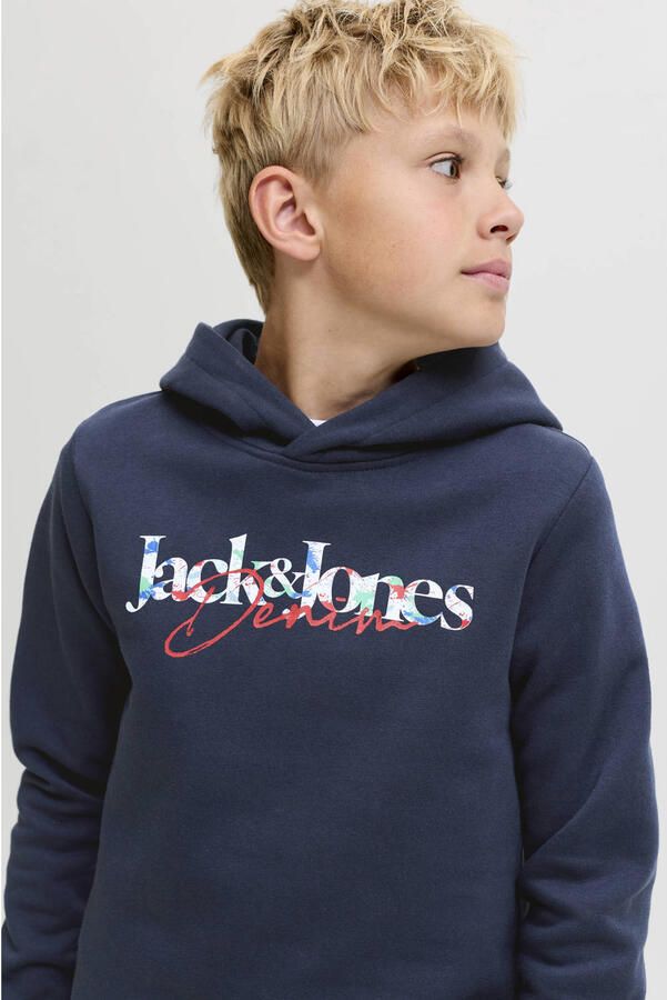 JACK & JONES JUNIOR hoodie met print donkerblauw - Foto 3