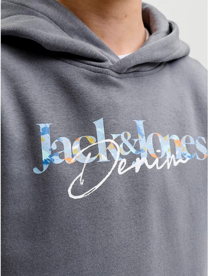 JACK & JONES JUNIOR hoodie met print grijs - Foto 2