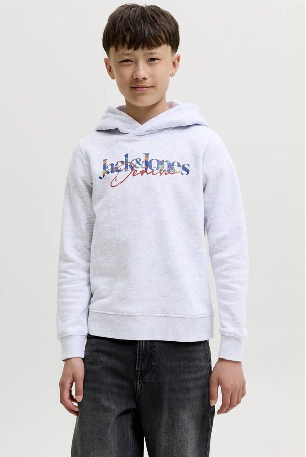 JACK & JONES JUNIOR hoodie met print grijs
