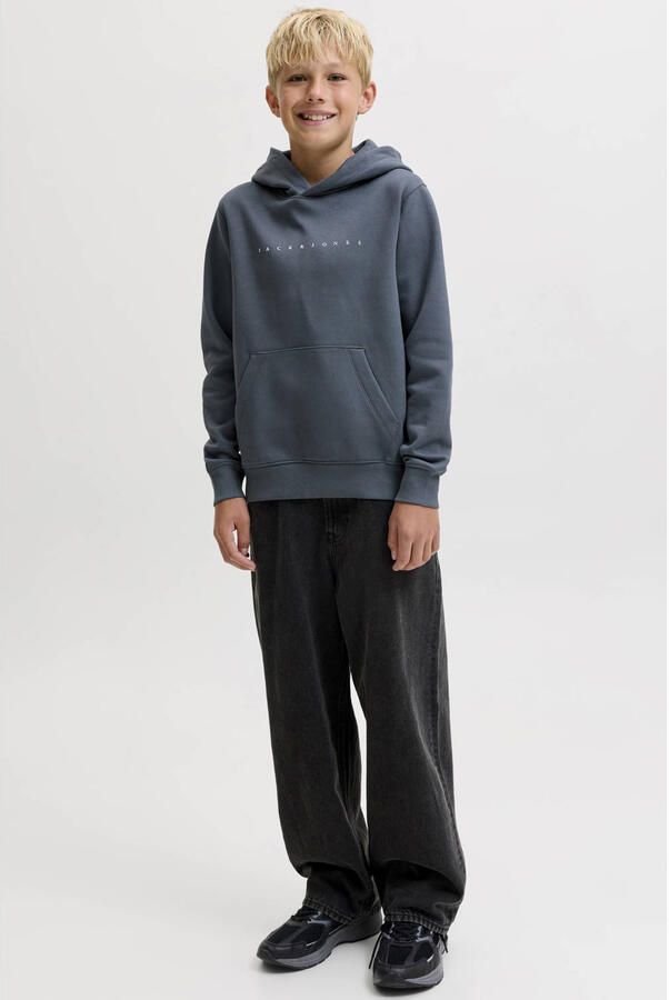 JACK & JONES JUNIOR hoodie met tekst antraciet - Foto 2