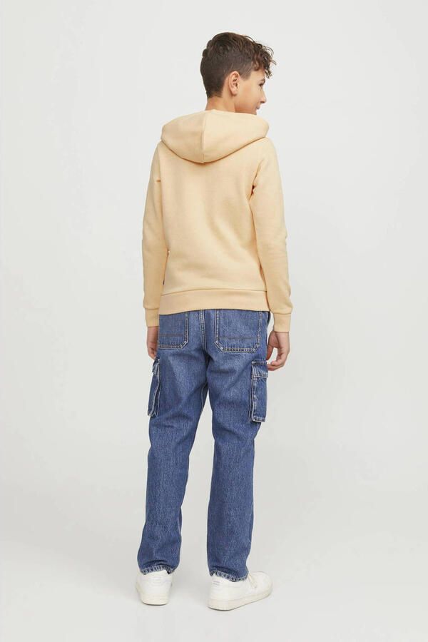 Jack & jones JUNIOR hoodie met tekst lichtoranje Sweater Tekst 176 - Foto 2
