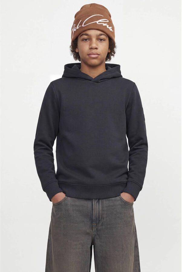 JACK & JONES JUNIOR hoodie zwart Sweater Effen