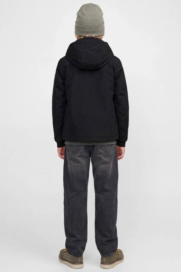 JACK & JONES JUNIOR winterjas zwart Jongens Polyester Capuchon Effen - Foto 3