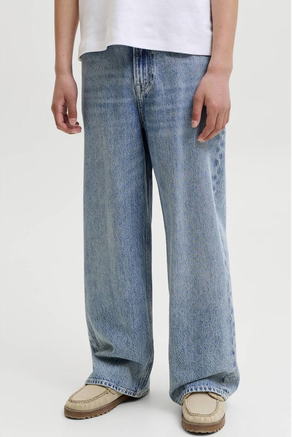 JACK & JONES JUNIOR JJIDAVE JJORIGINAL wide leg jeans mediumblauw