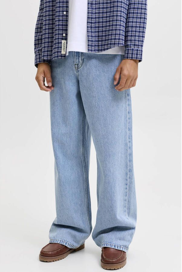 JACK & JONES JUNIOR JJIDAVE JJJAX wide leg jeans lichtblauw