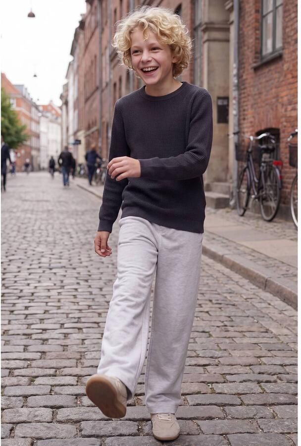 JACK & JONES JUNIOR katoenen gebreide trui donkerblauw Effen - Foto 2