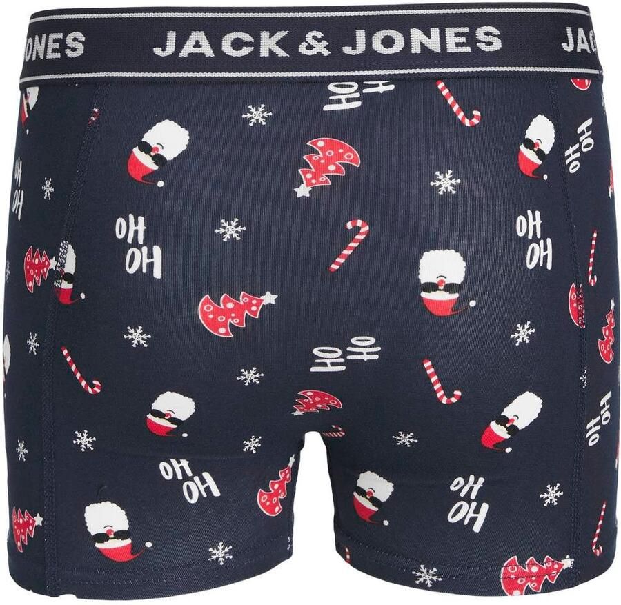 JACK & JONES JUNIOR kerst boxershort + sokken donkerblauw Jongens Stretchkatoen - Foto 2