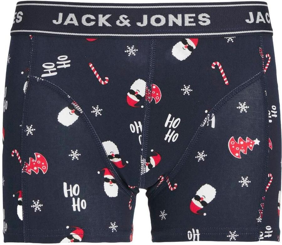 JACK & JONES JUNIOR kerst boxershort + sokken donkerblauw Jongens Stretchkatoen - Foto 3