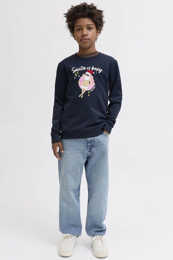 JACK & JONES JUNIOR kerstsweater donkerblauw - Foto 3