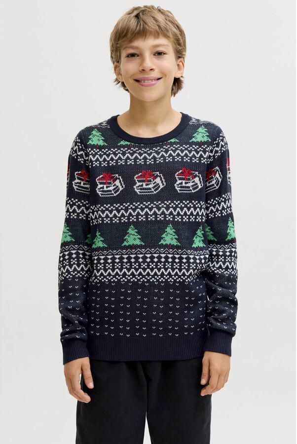 JACK & JONES JUNIOR kersttrui donkerblauw - Foto 3