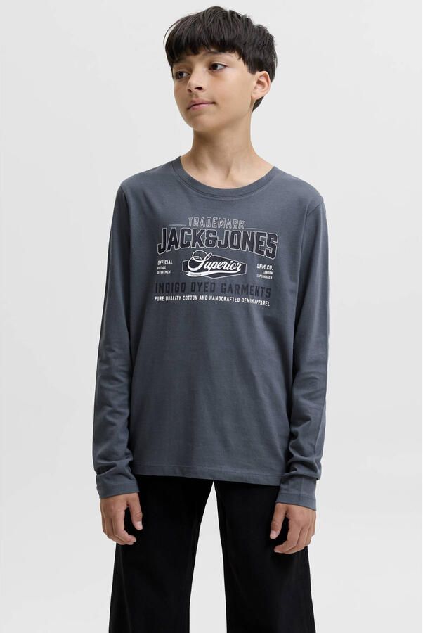 JACK & JONES JUNIOR longsleeve met logo blauw