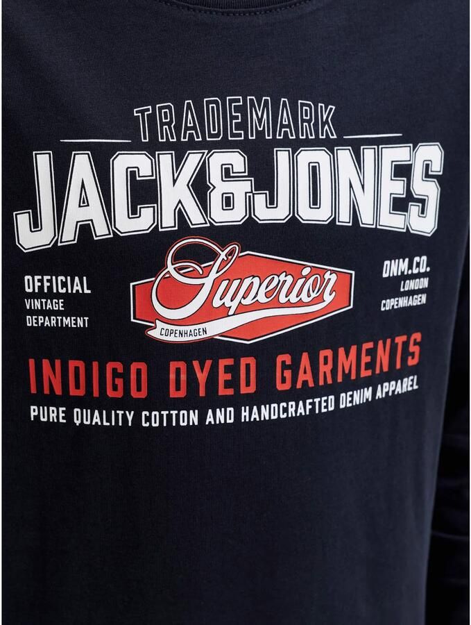 JACK & JONES JUNIOR longsleeve met logo donkerblauw - Foto 2