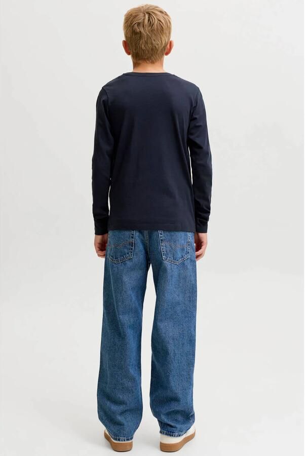 JACK & JONES JUNIOR longsleeve met logo donkerblauw - Foto 3