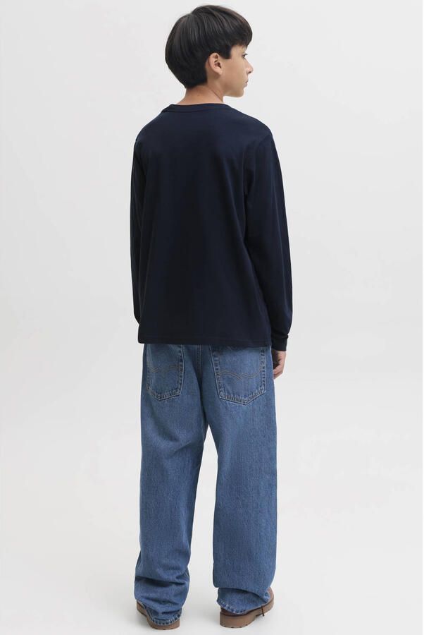 JACK & JONES JUNIOR longsleeve met logo donkerblauw - Foto 2
