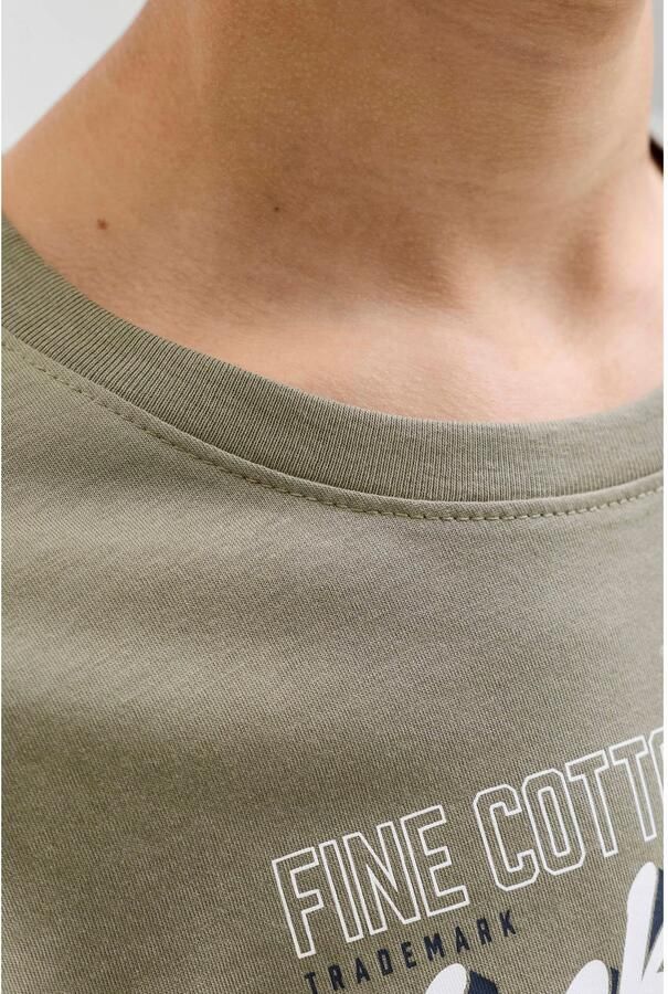 JACK & JONES JUNIOR longsleeve met logo grijsgroen - Foto 2
