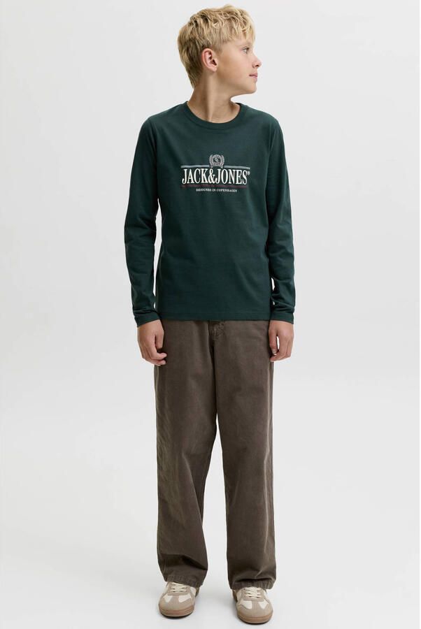 JACK & JONES JUNIOR longsleeve met print donkergroen - Foto 3