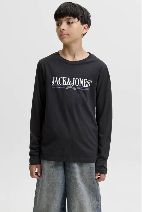 JACK & JONES JUNIOR longsleeve met print zwart