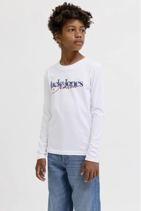 JACK & JONES JUNIOR longsleeve met tekst wit