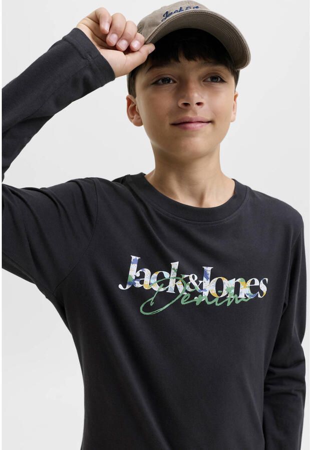 JACK & JONES JUNIOR longsleeve met tekst zwart - Foto 3