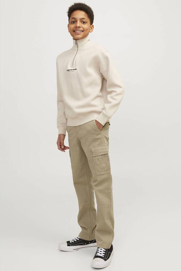 Jack & jones JUNIOR loose fit cargobroek JPSTKANE JJHARLOW beige Jongens Stretchkatoen 128 - Foto 2