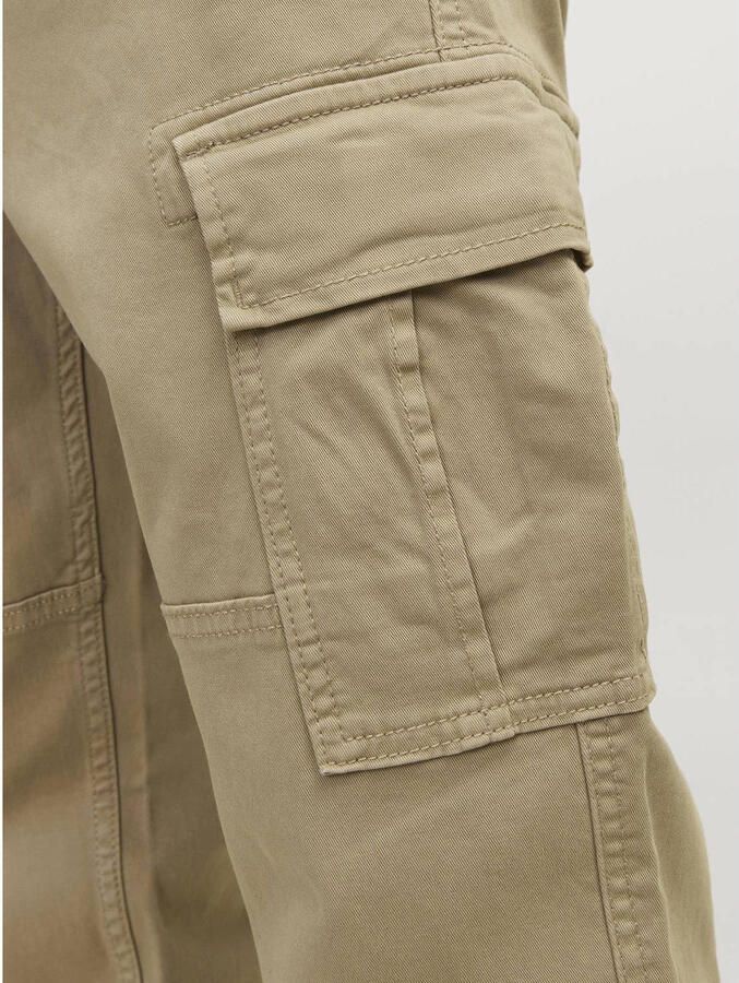 Jack & jones JUNIOR loose fit cargobroek JPSTKANE JJHARLOW beige Jongens Stretchkatoen 128