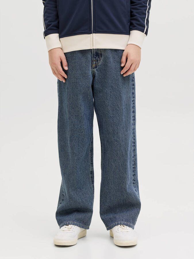 JACK & JONES JUNIOR loose fit jeans baggy jeans medium blue denim Blauw
