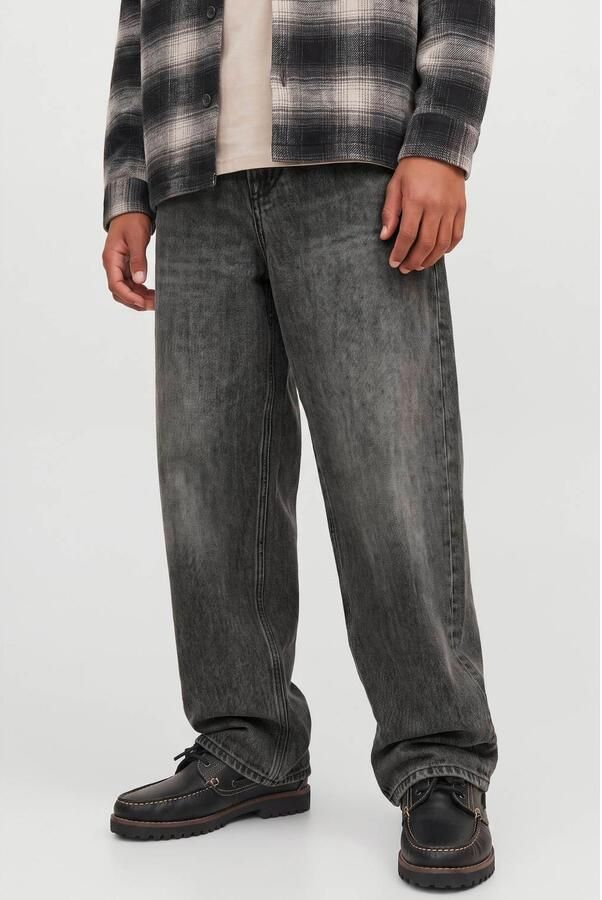 JACK & JONES JUNIOR loose fit jeans black denim Zwart Effen