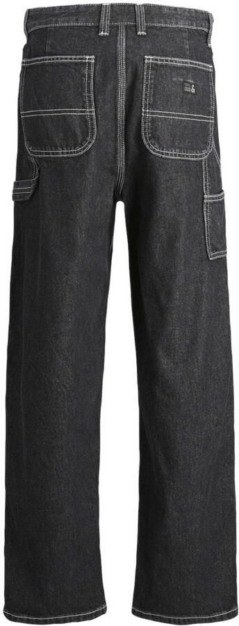 Jack & jones JUNIOR loose fit jeans JJIALEX JJCARPENTER black denim Zwart 146