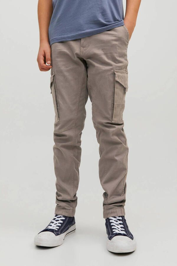 Jack & jones JUNIOR low waist slim fit cargobroek JPSTPAUL beige Jongens Stretchkatoen 152 - Foto 2