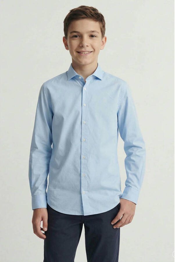 Jack & Jones Junior Overhemd met lange mouwen JJEAXEL elastisch en gemakkelijk te combineren effen modieus regular fit geweven overhemdkraag - Foto 2