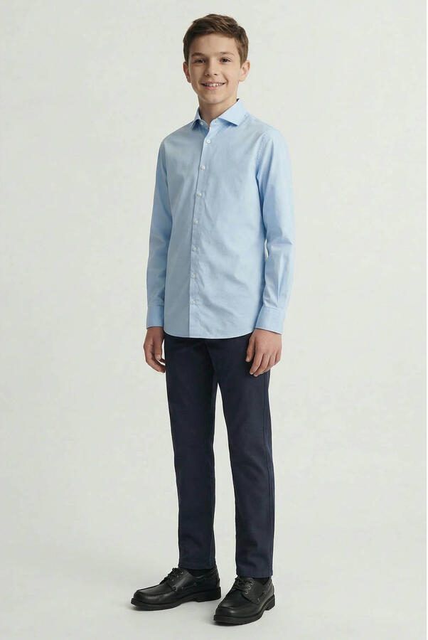 Jack & Jones Junior Overhemd met lange mouwen JJEAXEL elastisch en gemakkelijk te combineren effen modieus regular fit geweven overhemdkraag - Foto 3