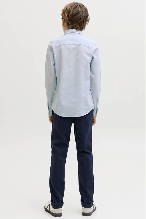 JACK & JONES JUNIOR overhemd met linnen lichtblauw - Foto 2