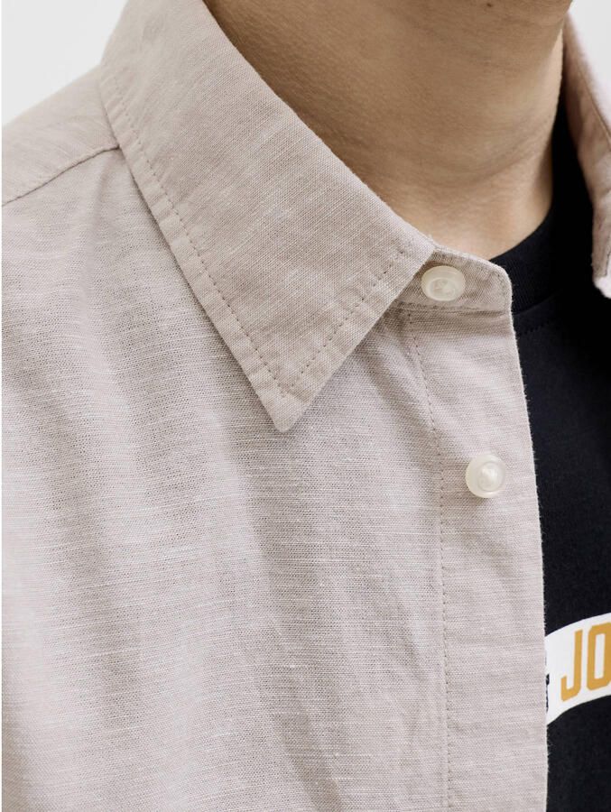 JACK & JONES JUNIOR overhemd met linnen zand - Foto 2