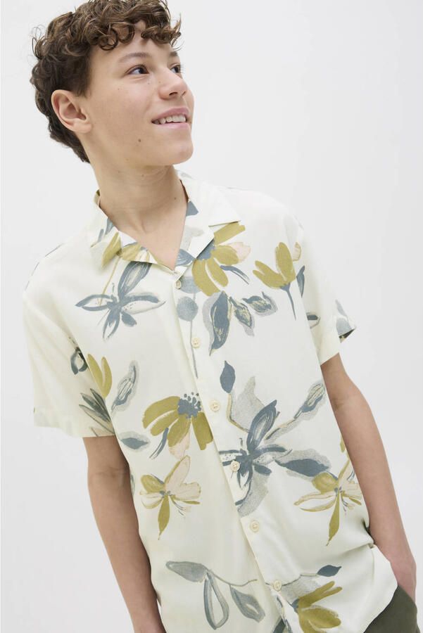 Jack & jones Regular fit overhemd van viscose met resortkraag model 'LUKE'